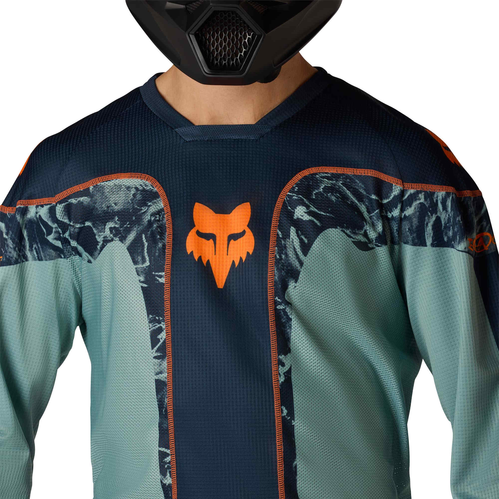 FOX 180 Image Print Maillot de motocross Azul/Naranja 2XL Figura 5