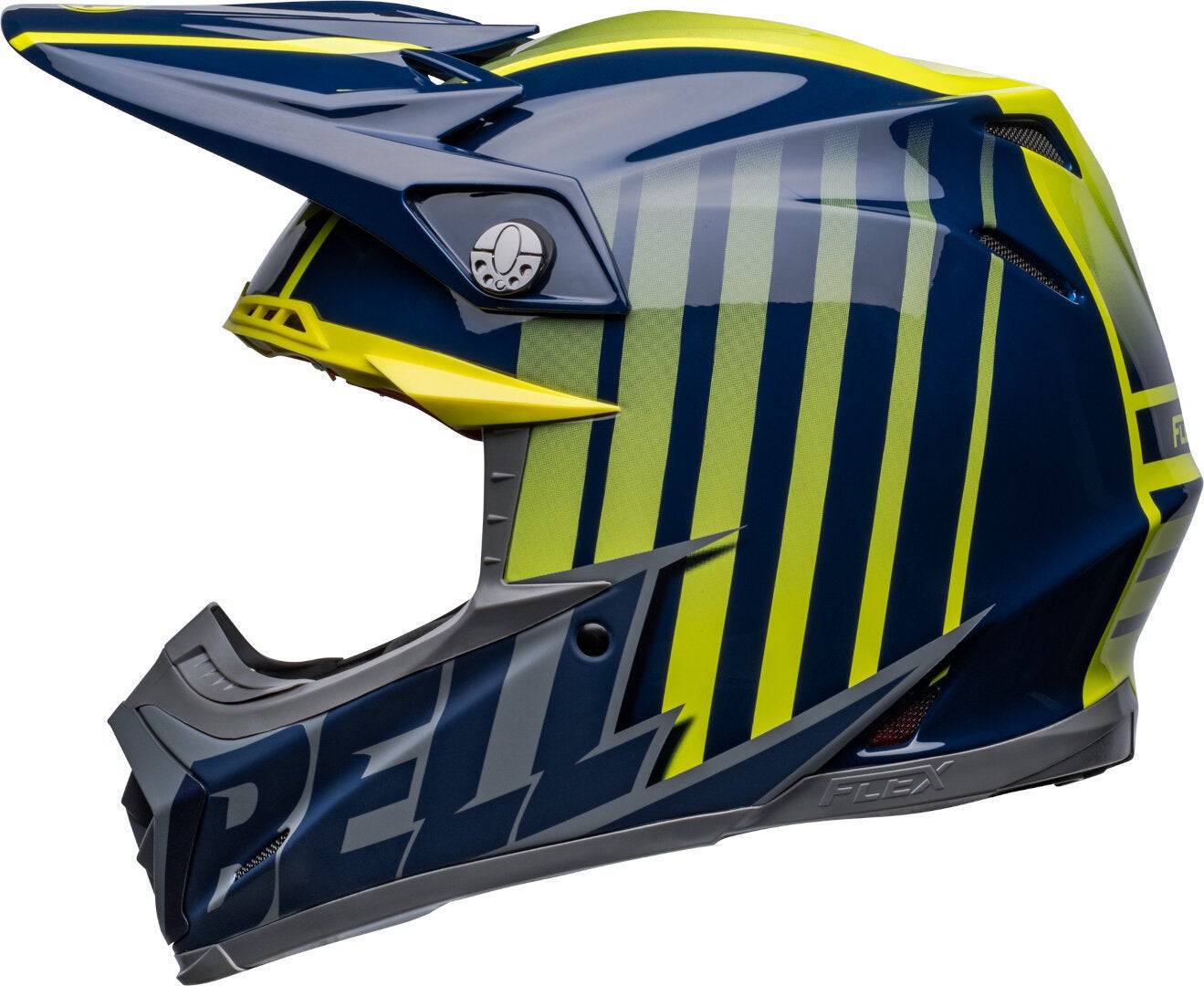 Bell Moto-9S Flex Sprint Casco Motocross blu/neon-giallo M Figura 4