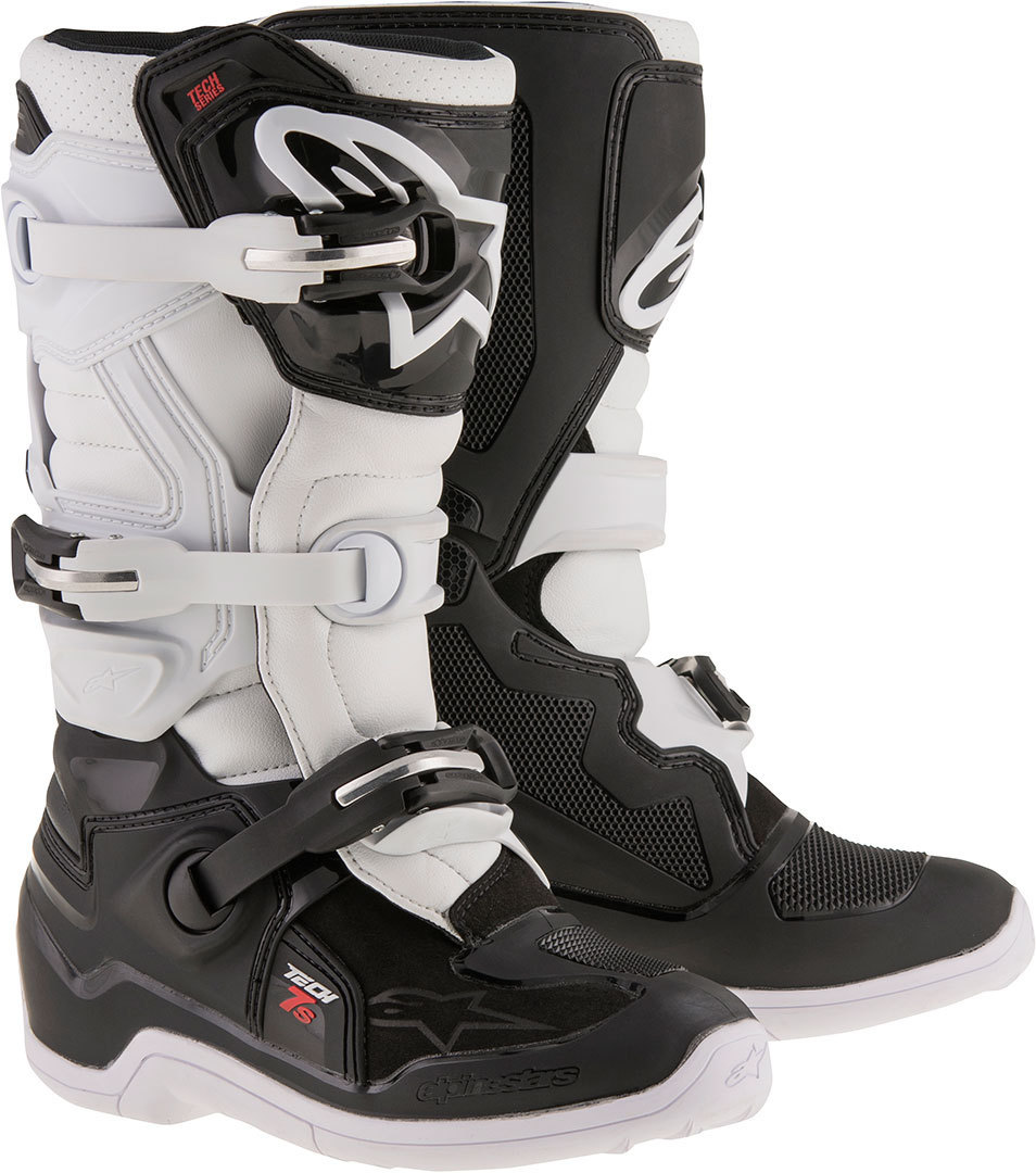 Alpinestars Tech 7S Cizme de motocross pentru tineret alb/negru 40,5 Figura 1