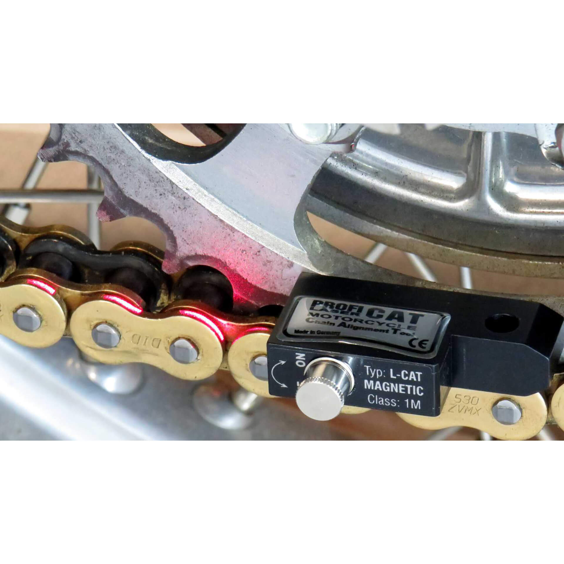 PROFI PRODUCTS L-CAT Magnet Linien-Laser für Stahl Kettenräder Figura 4