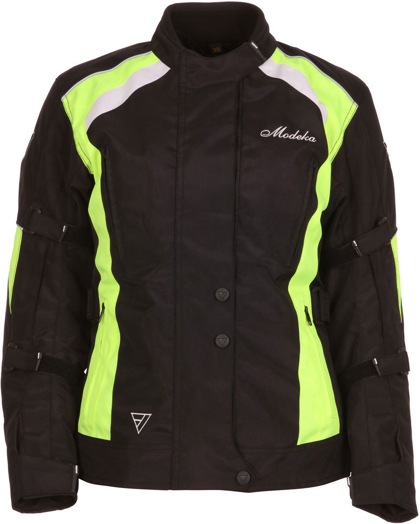 Modeka Janika Damer Motorcykel Tekstiljakke sort/neon 46 Figur 1