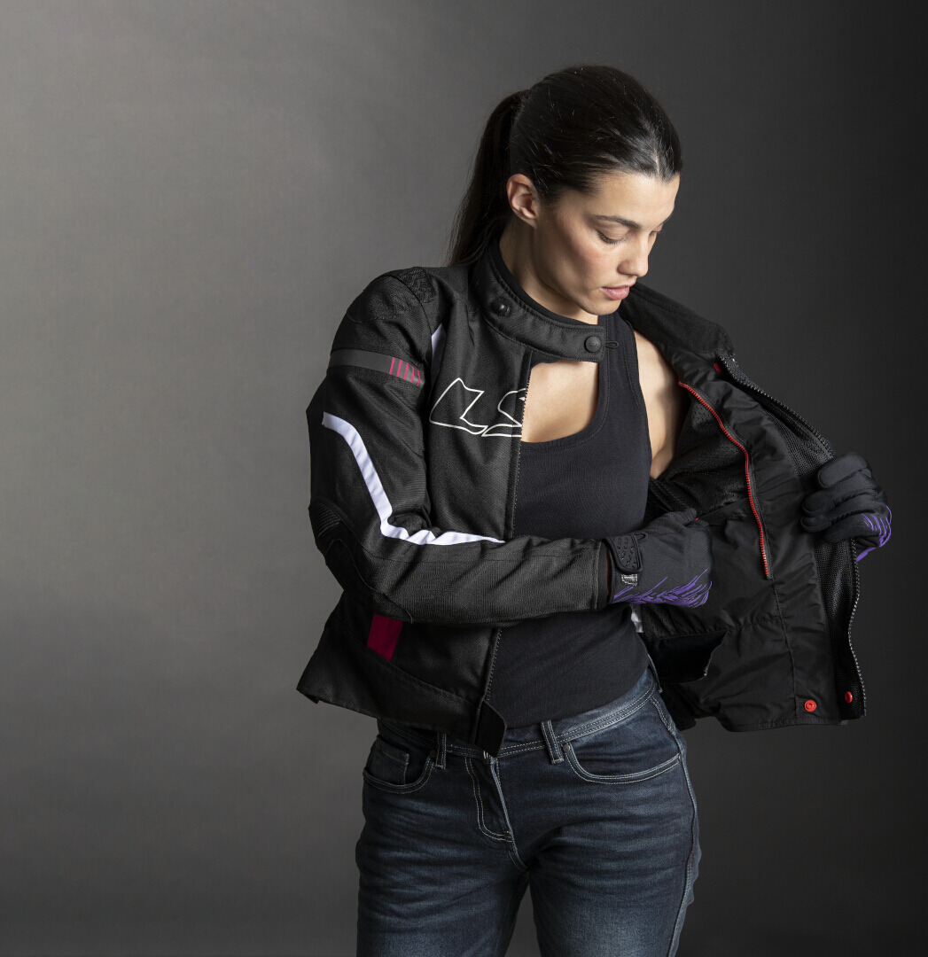 LS2 Gate waterproof Ladies Motorcycle Textile Jacket black/dark grey S Figure 4