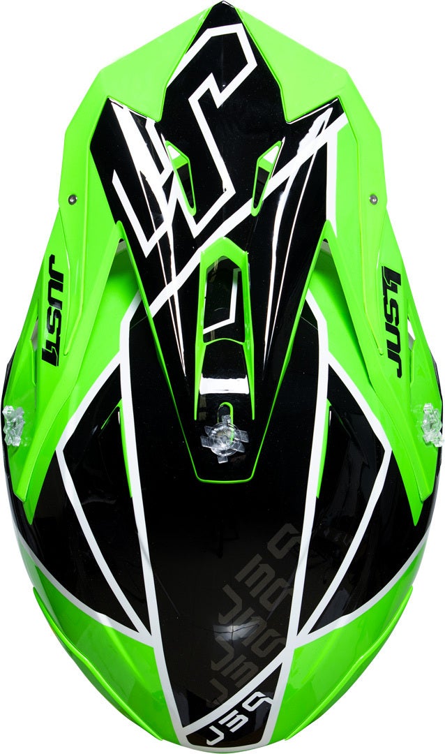 Just1 J39 Thruster Capacete de Motocross preto/branco/verde S (55/56) Figura 2