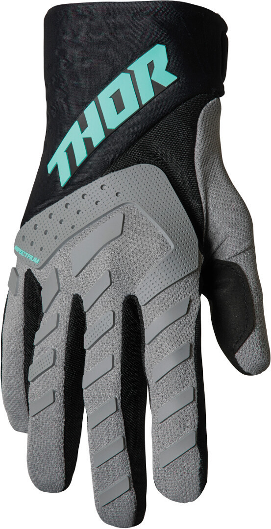 Thor Spectrum Logo Mănuși de motocross pentru tineret gri/negru XS Figura 1