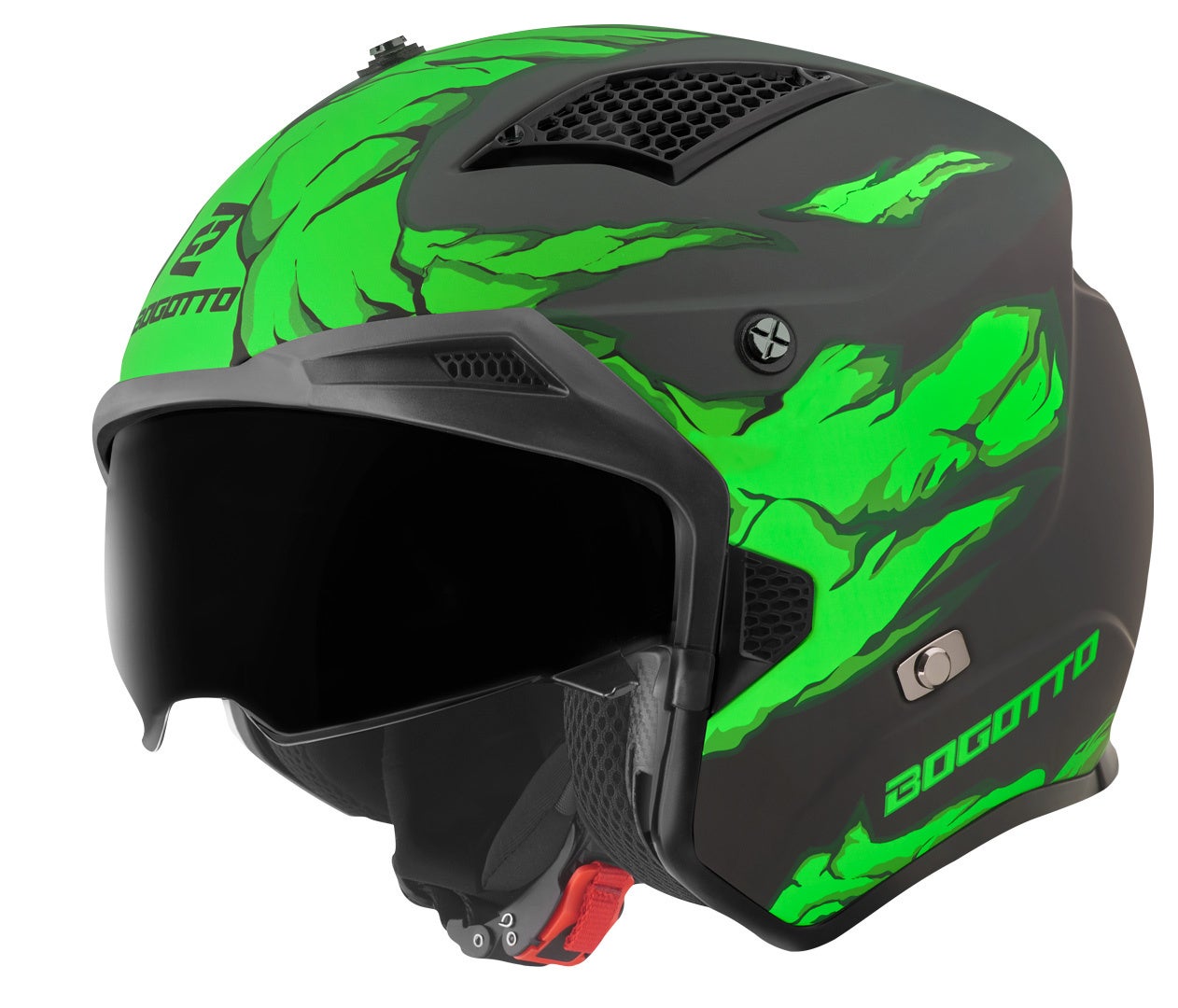 Bogotto Radic Skulash Casco Verde/Nero XL Figura 4
