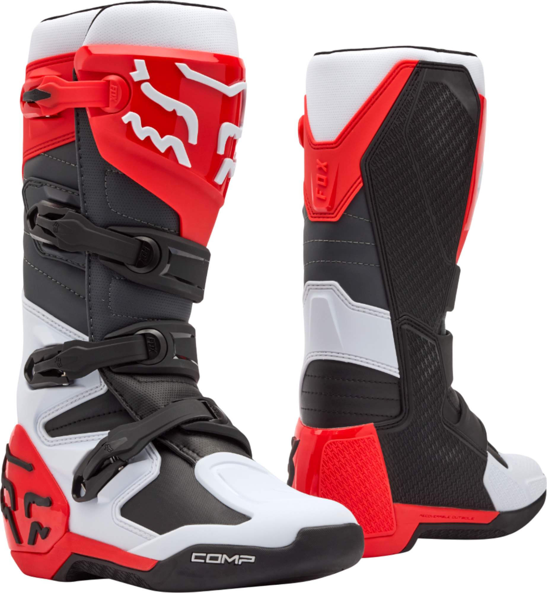 FOX Comp Motocross Stiefel weiß/rot 14 Abbildung 1