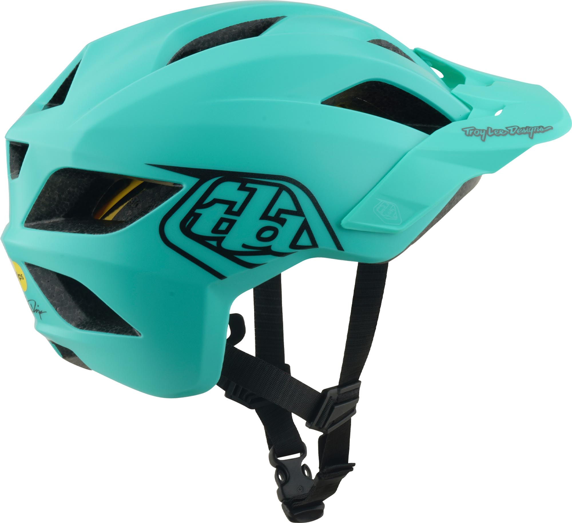 Troy Lee Designs Mips Flowline Point Jeugd Fietshelm turquoise mat 48-53 cm Figuur 4
