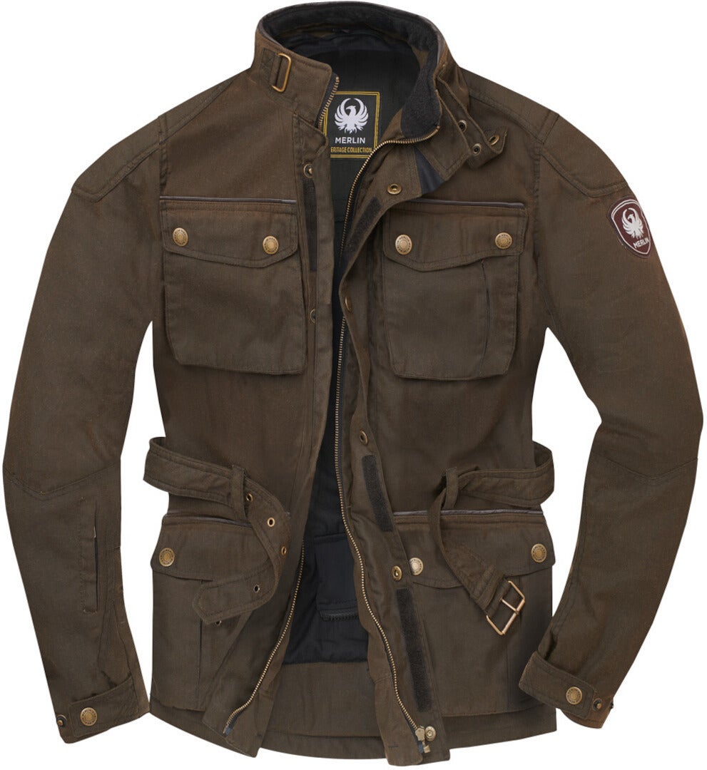 Merlin Kurkbury Motorcycle Waxed Jacket brown L Figure 5