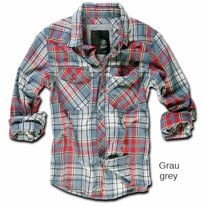 Brandit Check Shirt grå M Figur 1
