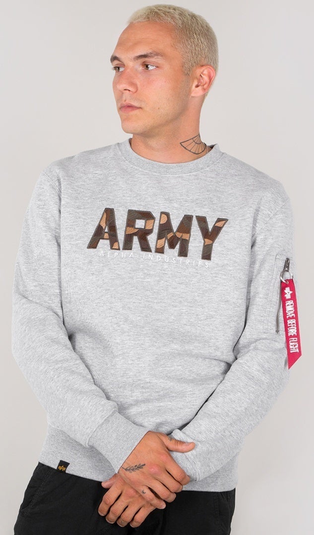Alpha Industries Army Camo Sweatshirt grå/grøn L Figur 1