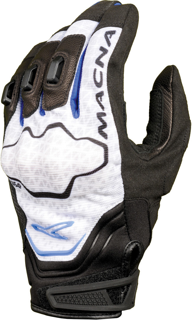 Macna Assault Motorcycle Gloves black/white/blue L Figure 1