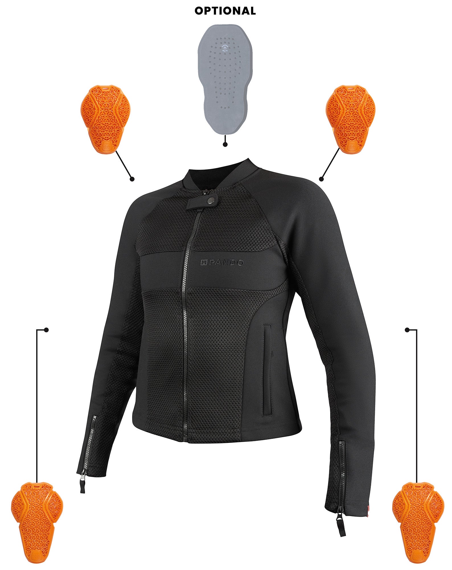 Pando Moto Stealth Ladies Motorcycle Textile Jacket 2XL Figure 14