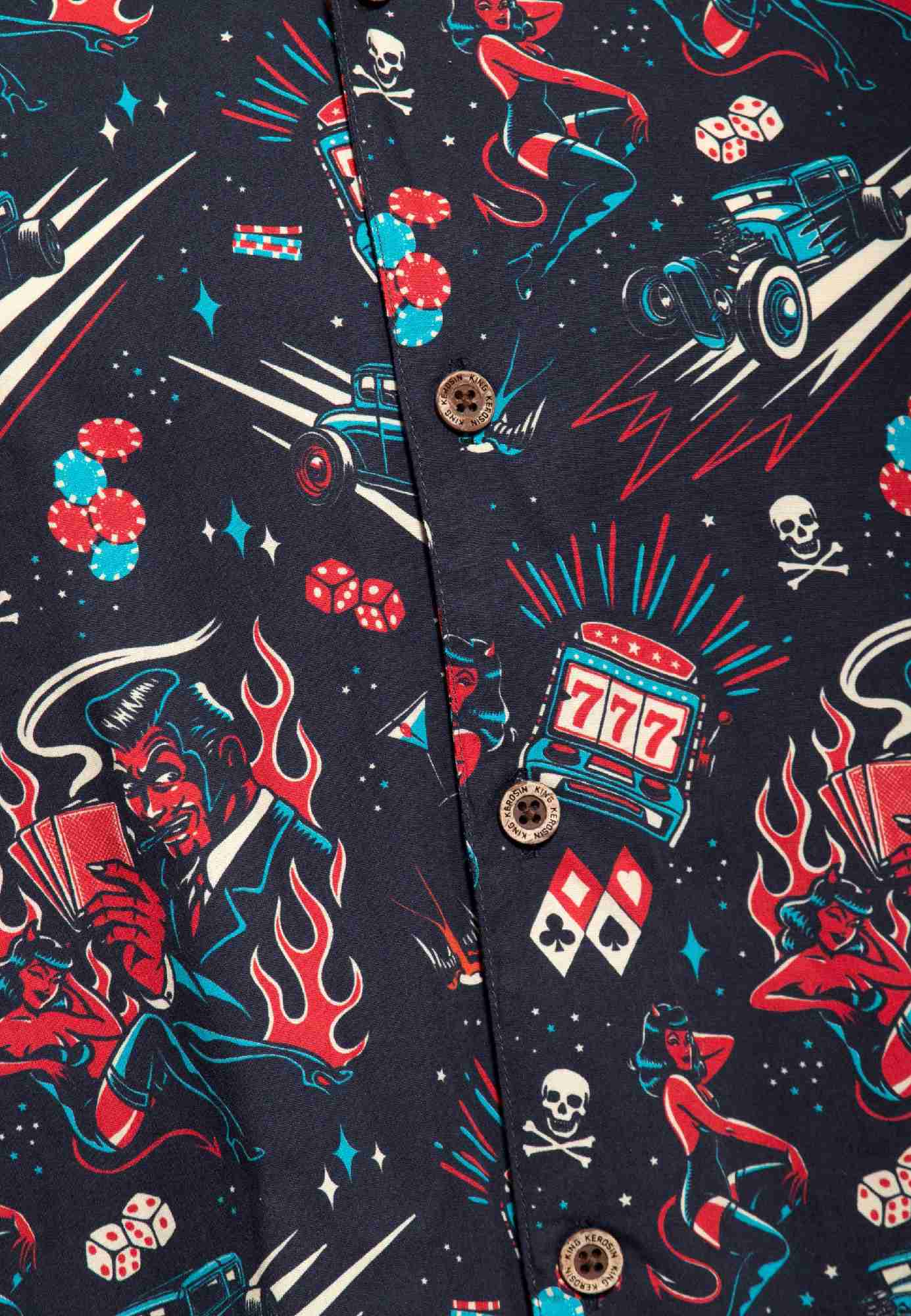 King Kerosin Rockabilly Devil Camicia a maniche corte nero/multicolore 5XL Figura 3