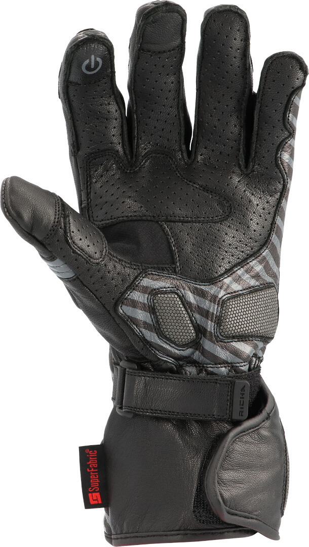 Richa Savage 3 Stripe perforerede motorcykelhandsker S Figur 3