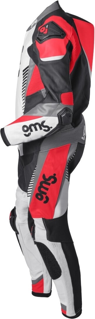GMS GRC-1 Eendelig motorfiets lederen pak zwart/wit/rood 52 Figuur 2