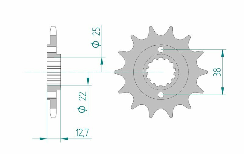 AFAM Steel Standard Front Sprocket 24505 - 520 Figure 1