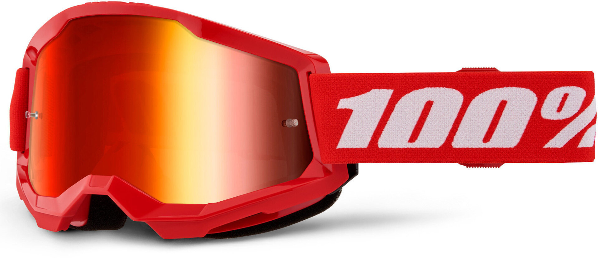 100% Strata 2 Essential Chrome Ochelari de motocross Roșu/Alb Figura 1
