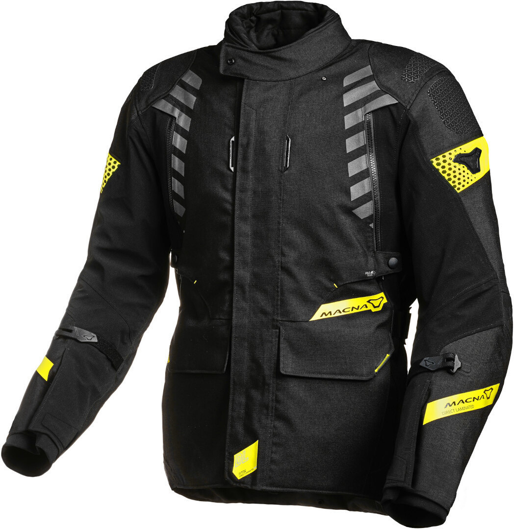 Macna Ultimax waterproof Motorcycle Textile Jacket black/yellow 4XL Figure 1