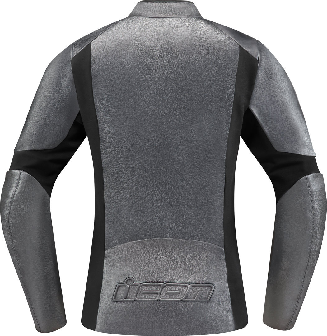 Icon Overlord Ladies Motorcycle Leather Jacket grey M Figure 2