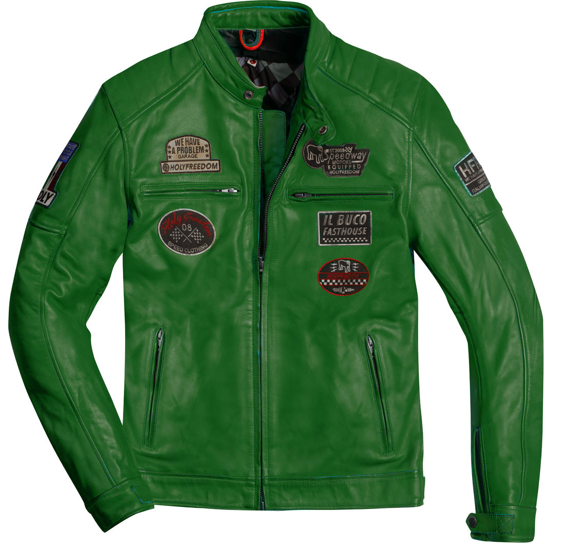 HolyFreedom Zero Evolution Giacca in pelle da moto Verde L Figura 1