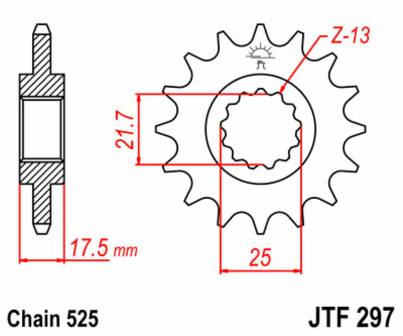 JT-DRIVHJUL Standard stålhjul 297 - 525 Figur 3