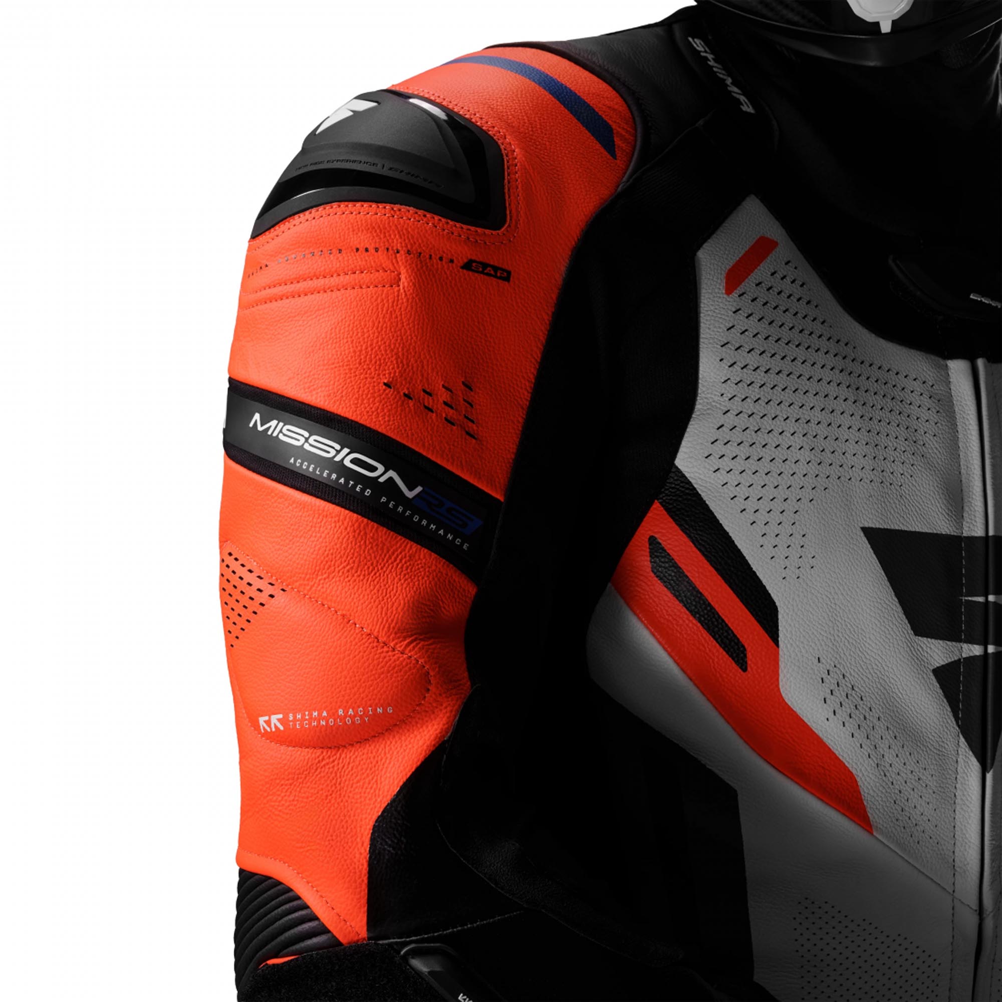 SHIMA Mission RS One Piece Motorcycle Leather Suit blue/white/red 56 Figure 9