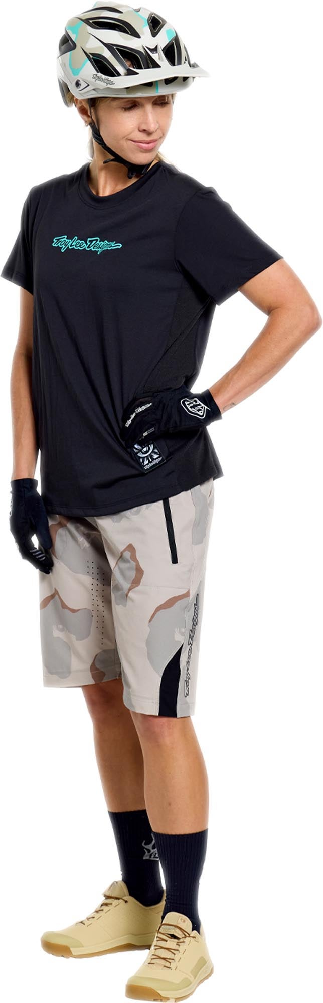 Side view of Troy Lee Designs Lilium Ride Signature Ladies Short Sleeve Bicycle Jersey