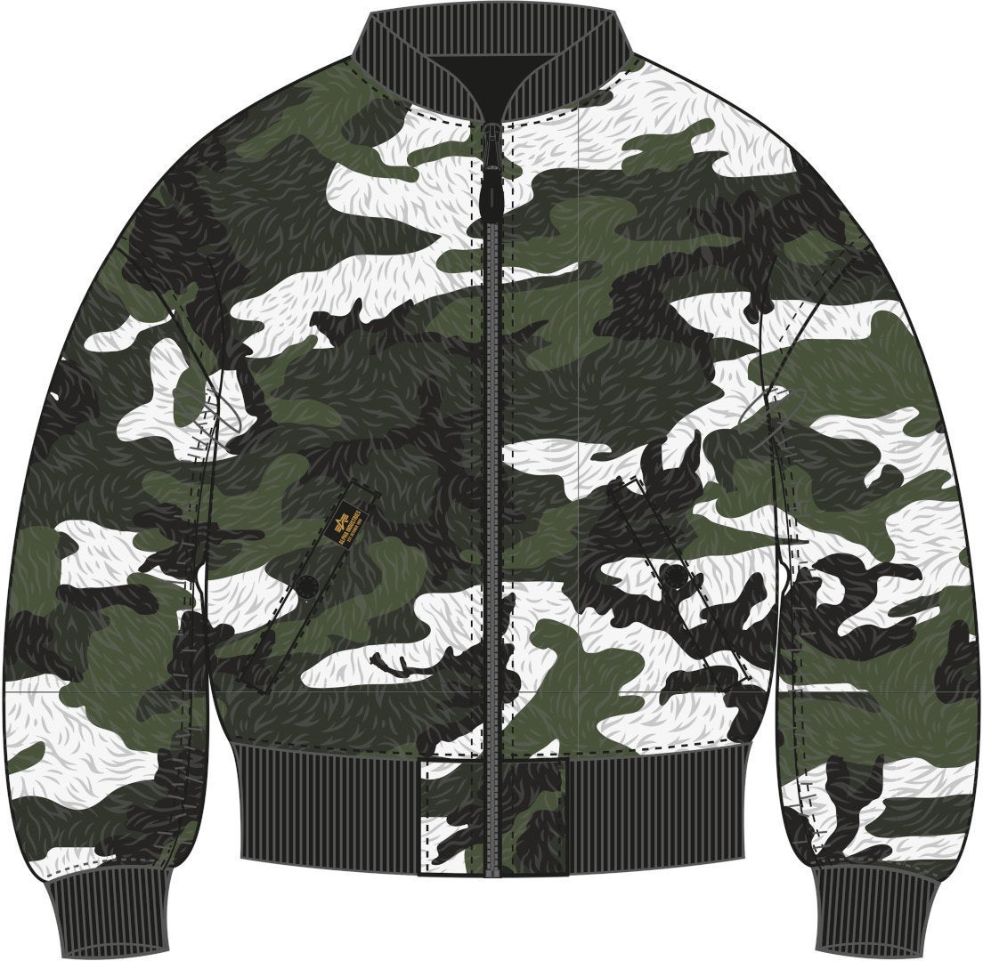 Alpha Industries MA-1 OS Rev.Fur Damen Jacke schwarz/camouflage L Abbildung 1