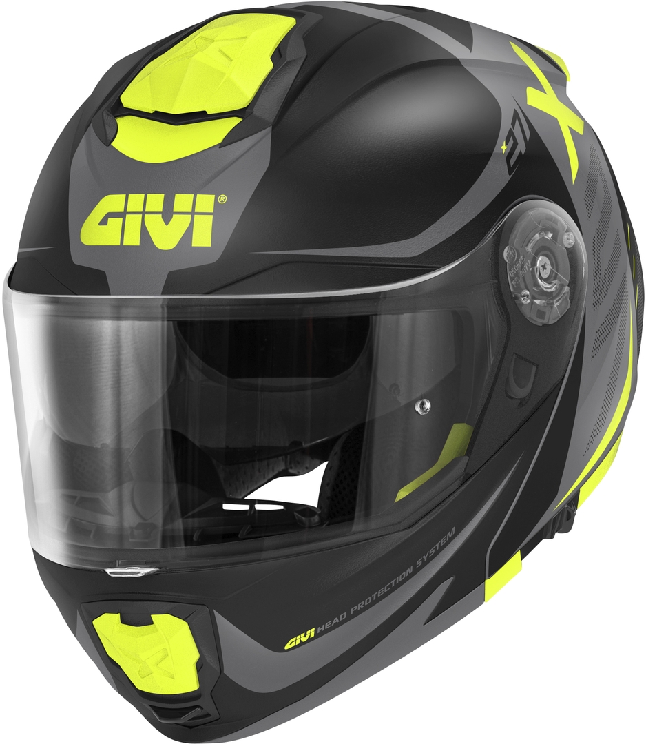 GIVI X.27 Dimension Uppfällbar hjälm svart matt/titan/gul XS Figur 1