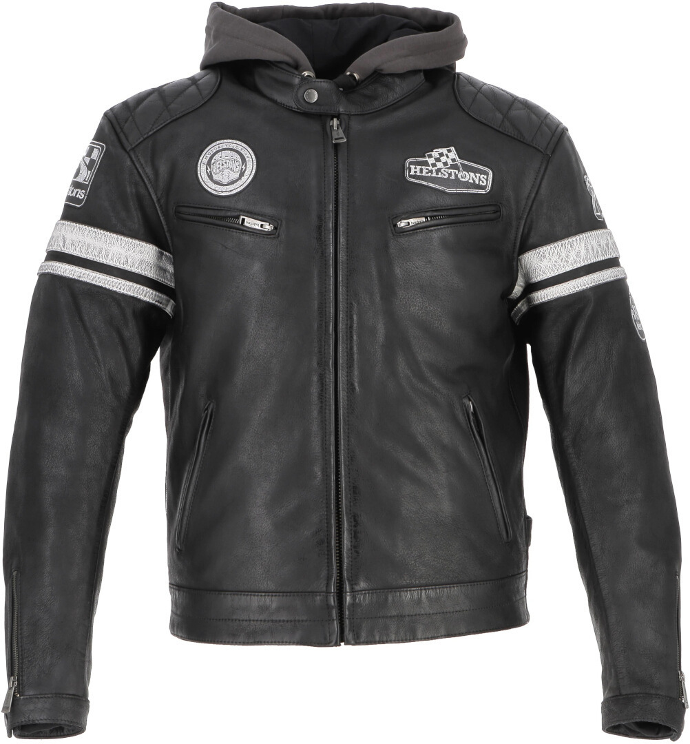 Helstons Riposte Chaqueta de cuero de motocicleta negro 4XL Figura 1