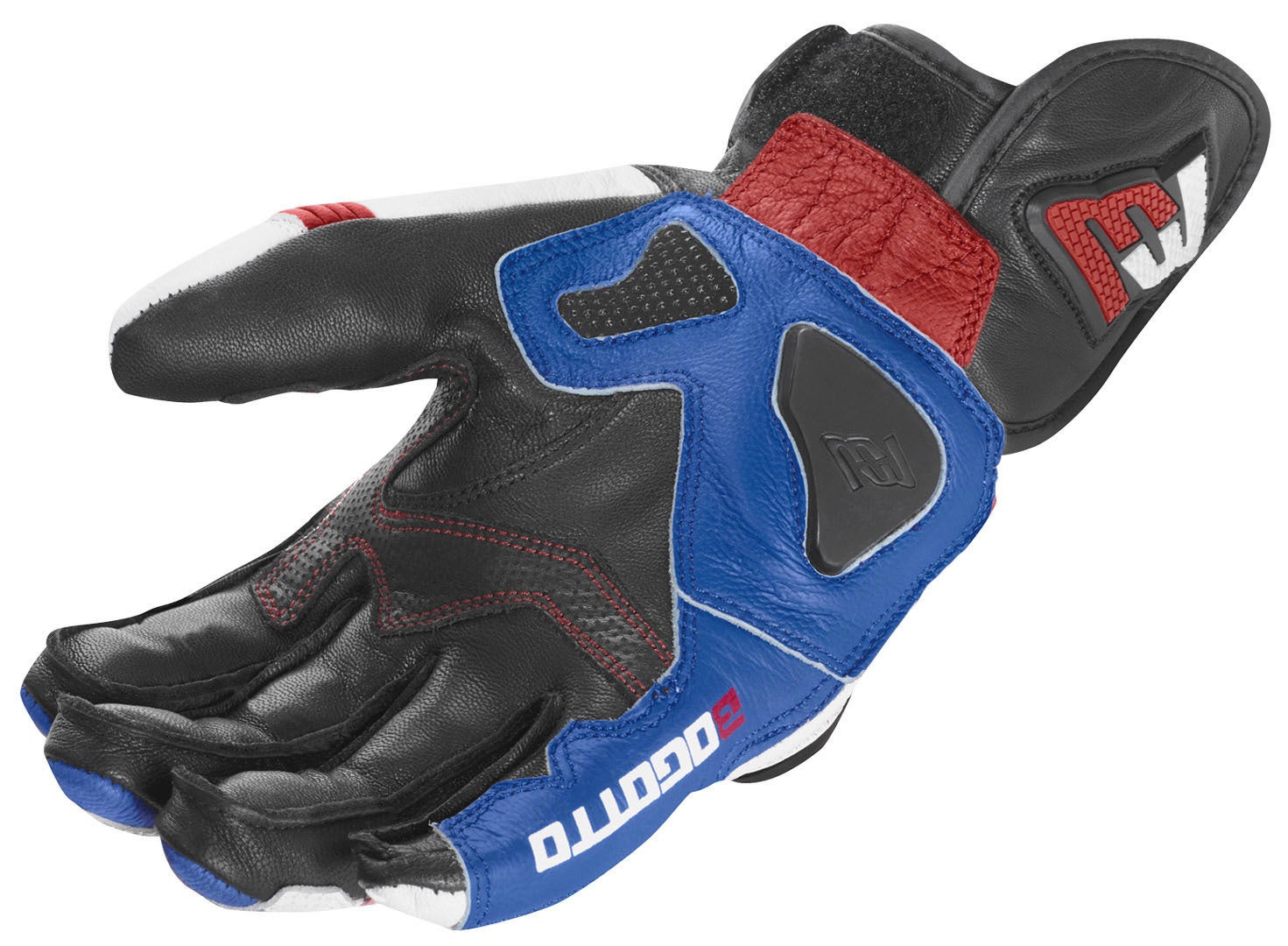 Bogotto Grand Champ Motorcycle Gloves white/red/blue M Figure 4