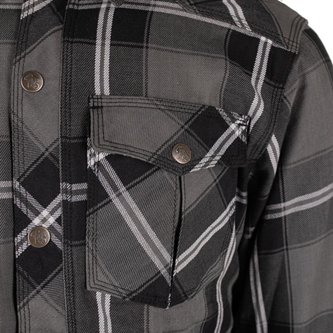 Rusty Stitches Neil V2 Camisa de motocicleta Cinza/Preto/Branco M Figura 3