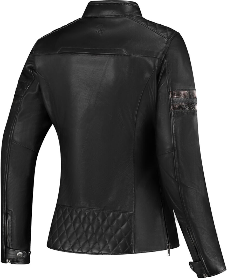 Rusty Stitches Joyce V2 Damen Motorrad Lederjacke schwarz/glitzer 44 Abbildung 2