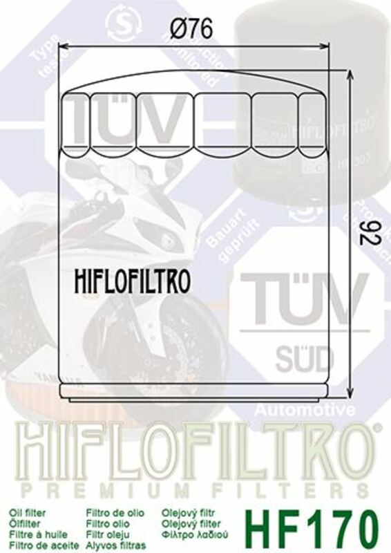Hiflofiltro Oljefilter Blank Svart - HF170B Figur 4