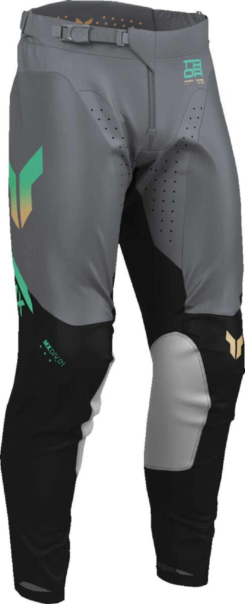 Thor Launchmode Vent Raptor Motocross Pants black/grey/green 30 Figure 1