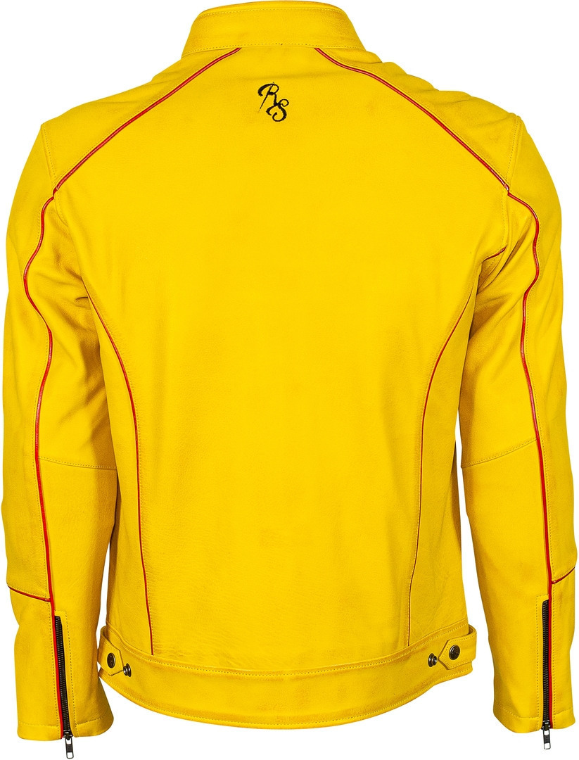 Rusty Stitches Chase Jaqueta de couro de motocicleta amarelo/preto M Figura 3