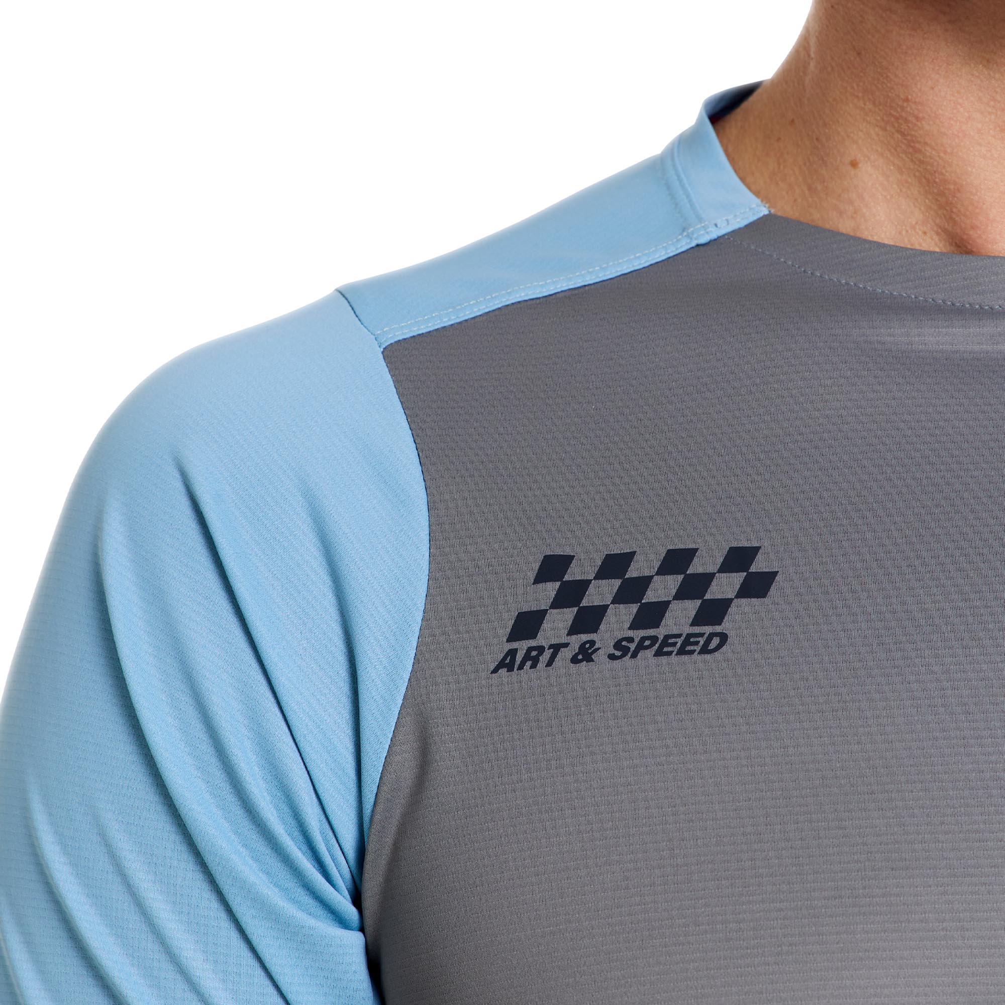 Troy Lee Designs Skyline Pro Fangs Short Sleeve Bicycle Jersey grey/light blue M Figure 5