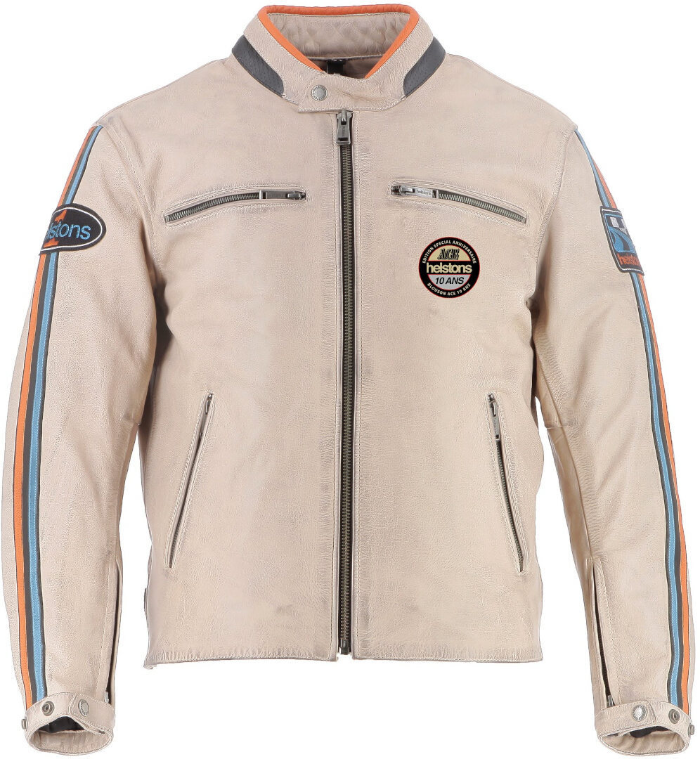 Helstons Ace 10Ans Motorrad Lederjacke beige L Abbildung 1