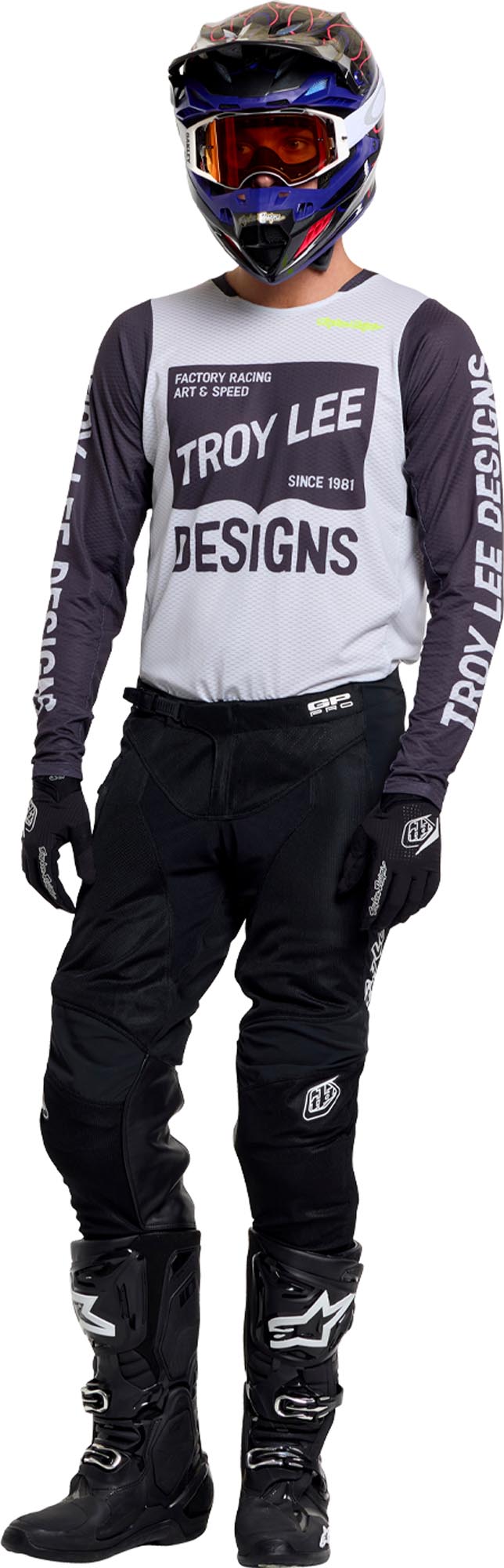 Troy Lee Designs GP Pro Air Locked Motocross Jersey hellgrau L Abbildung 12