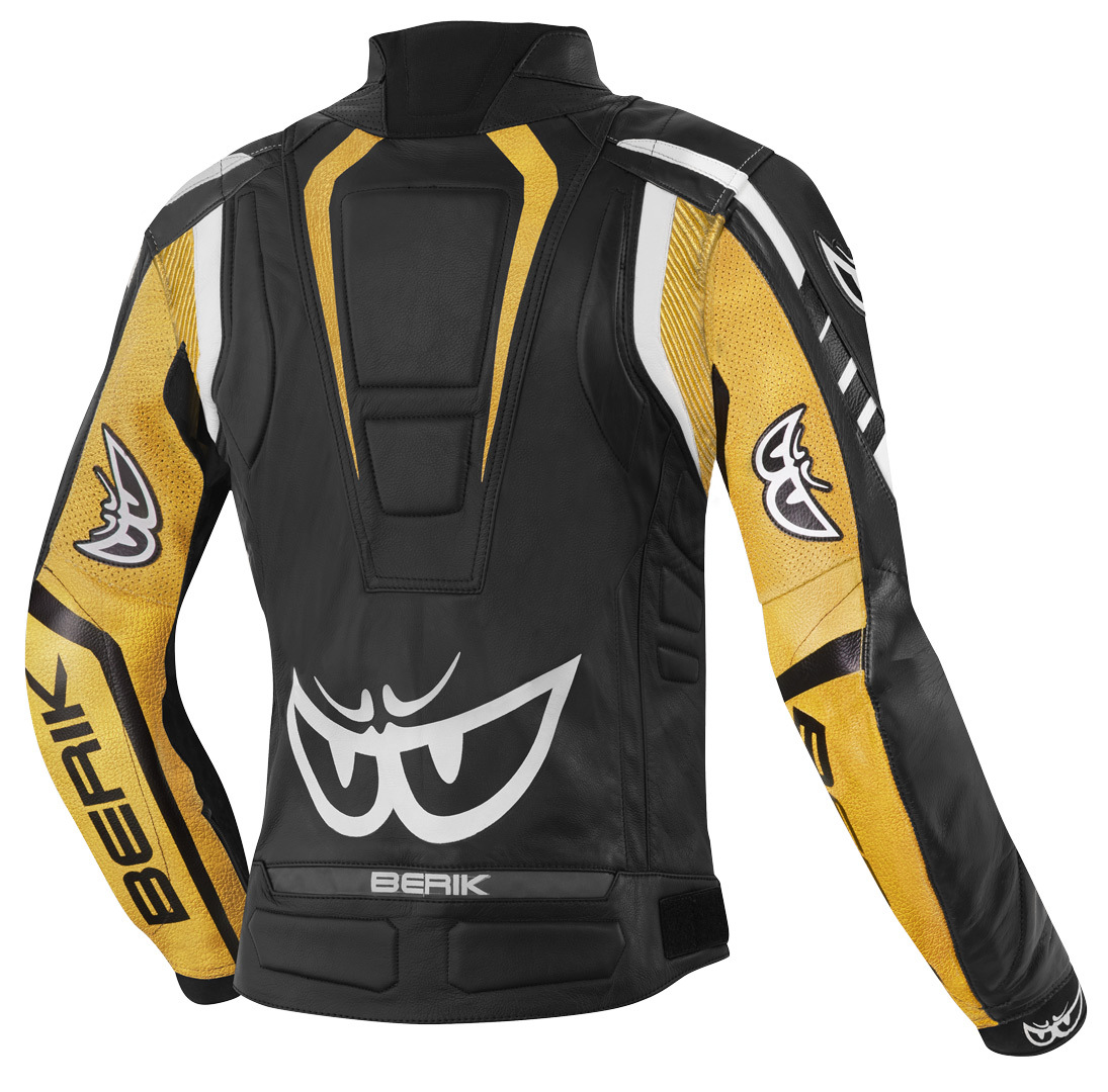 Berik Striper Ladies Motorcycle Leather Jacket black/white/gold 48 Figure 2