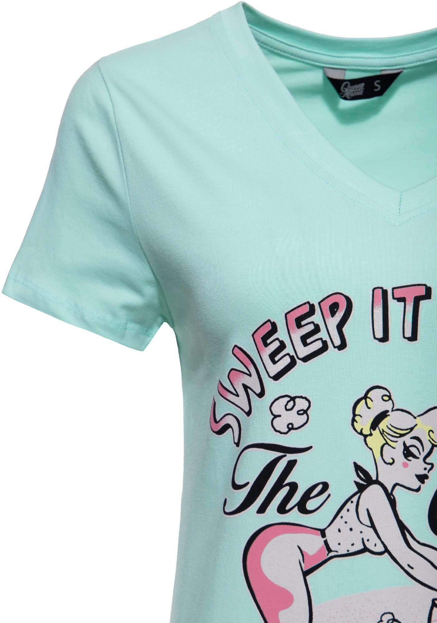 Queen Kerosin Sweep It Under The Carpet T-shirt das senhoras turquesa M Figura 5