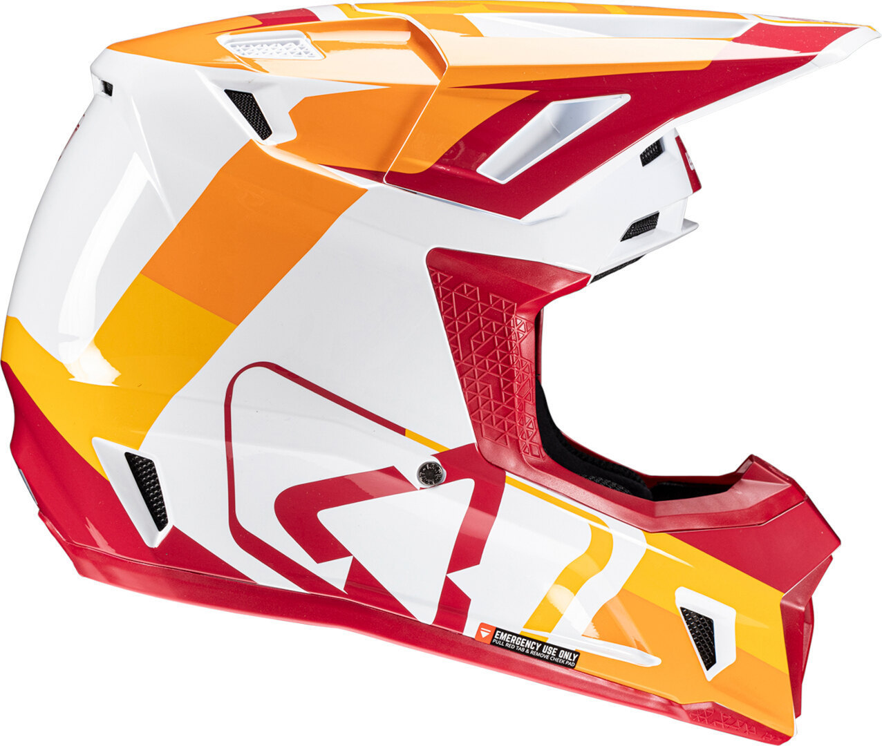 Leatt 7.5 Patch Cască de motocross cu ochelari de protecție Alb/Roșu/Portocaliu L (59/60) Figura 3