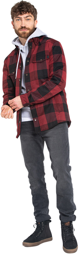 John Doe Motoshirt Camicia rosso S Figura 21