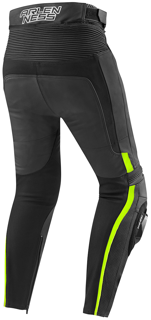 Arlen Ness Sugello Pantaloni de piele pentru motocicletă negru/galben 56 Figura 2