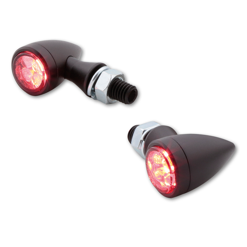 HIGHSIDER smart Sixteen Bullet LED Bakljus/Indikator Svart/Rök 3in1, E-godkänd (Par) Figur 1