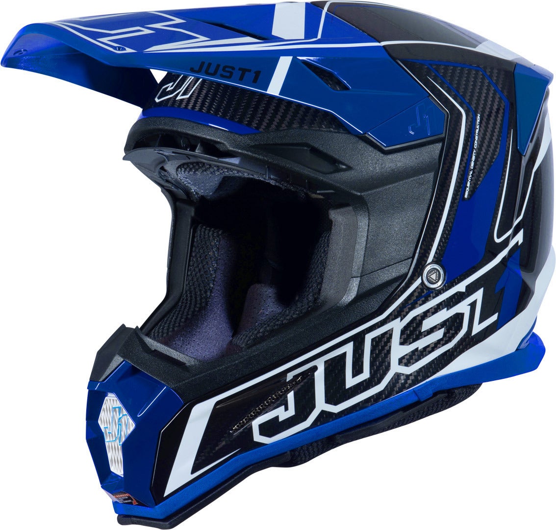 Just1 J22 Carbon Fluo 2.0 Motokrosová přilba modrá/černá/bílá XXL (63) Obrázek 1
