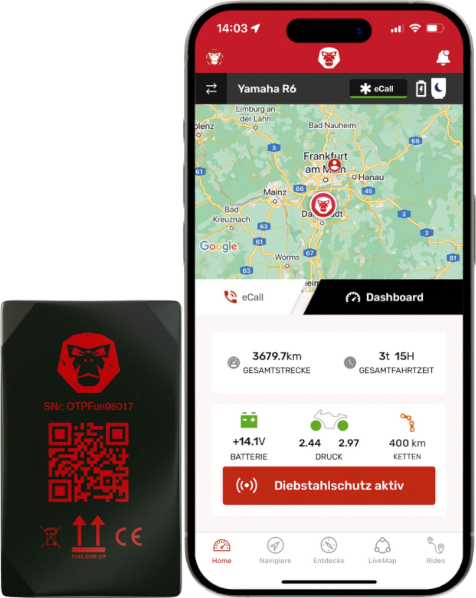 RideLink WingMan 2G, IP54 Modul de urmărire Figura 2