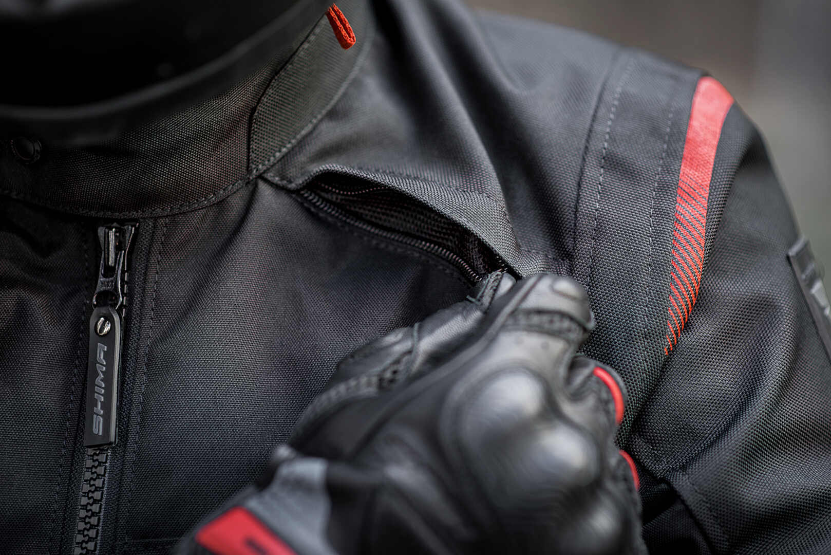 SHIMA Rush veste textile de moto imperméable noir/rouge 3XL Figure 6