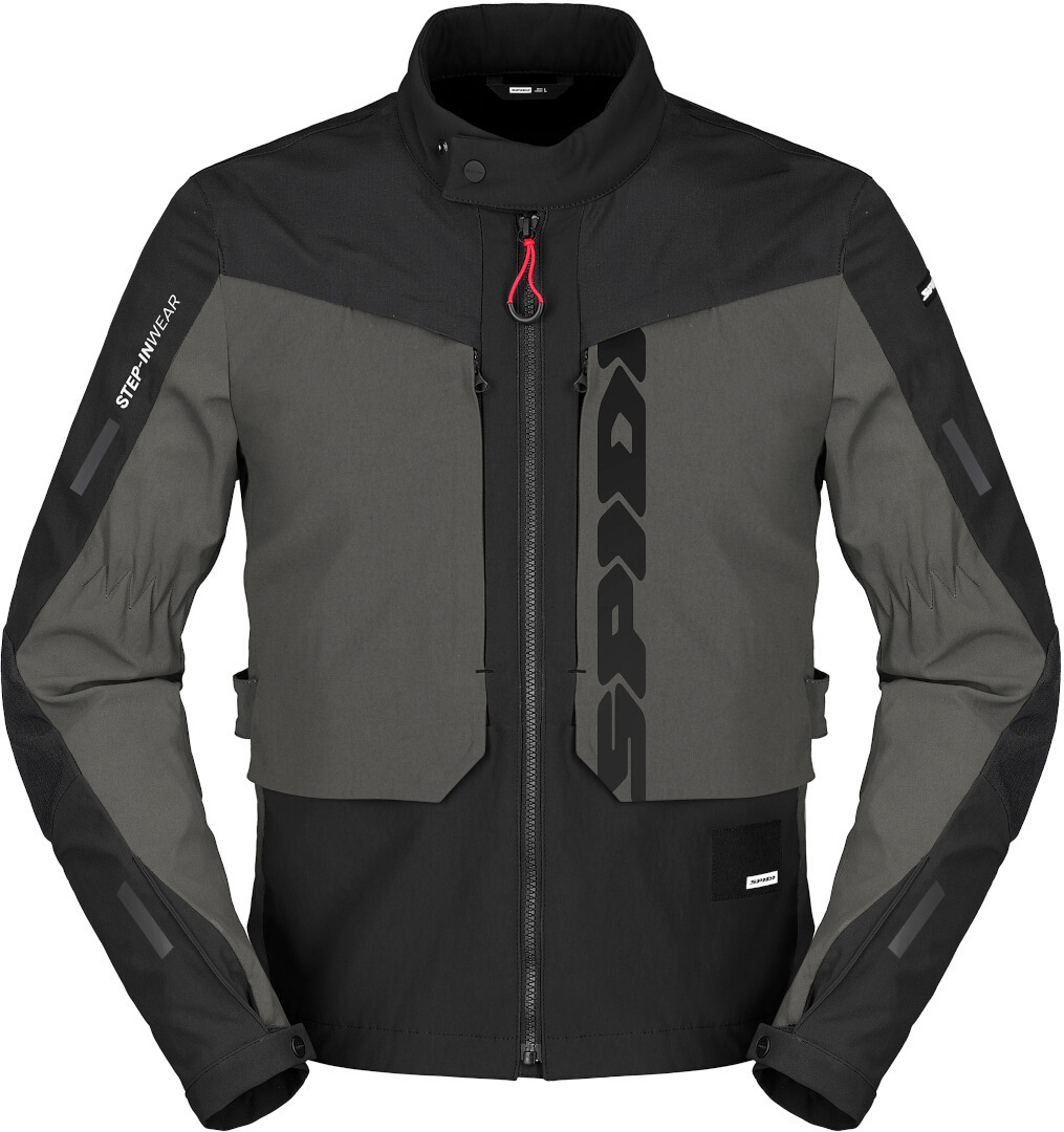 Spidi Terran Tex Motorcycle Textile Jacket black/dark grey 4XL Figure 1