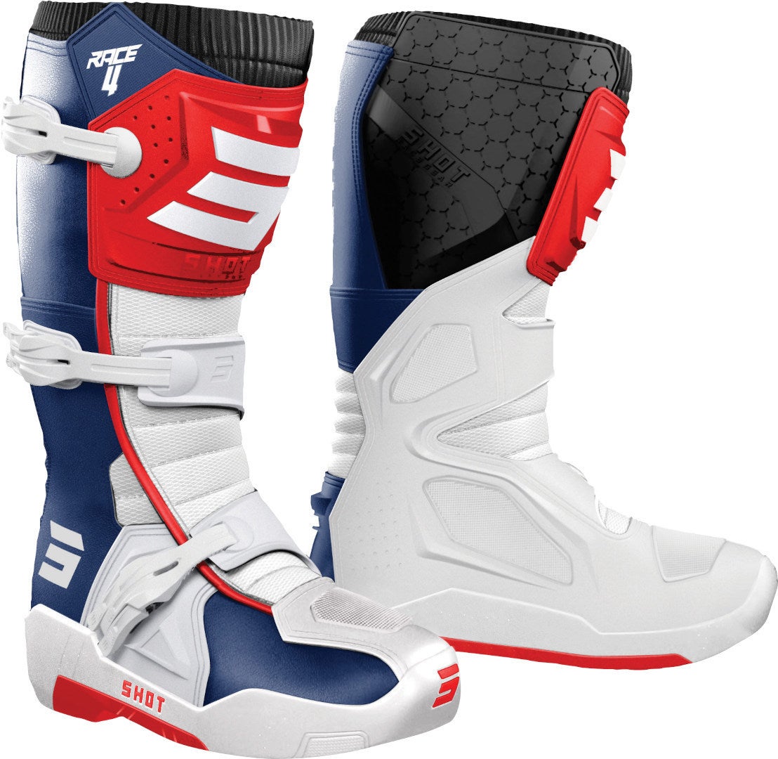 Shot Race 4 Motocross Boots blue/white/red 47 Figure 1